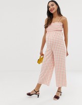 Thumbnail for your product : Glamorous Bloom cami jumpsuit with shirring in gingham