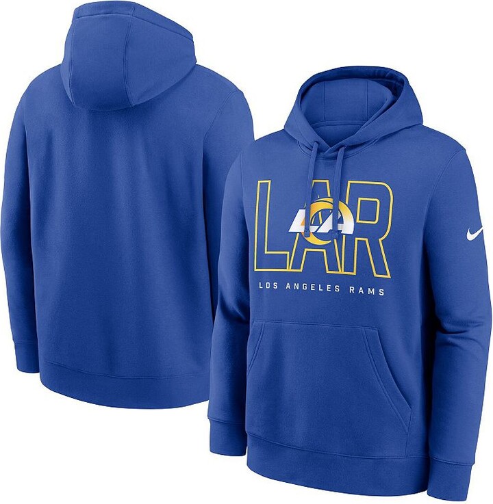 Men's Nike Royal Los Angeles Rams Busted Play Club Fleece Pullover Hoodie