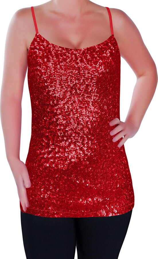 red sparkly vest top