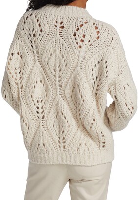 Brunello Cucinelli Alpaca Open-Weave Knit Sweater