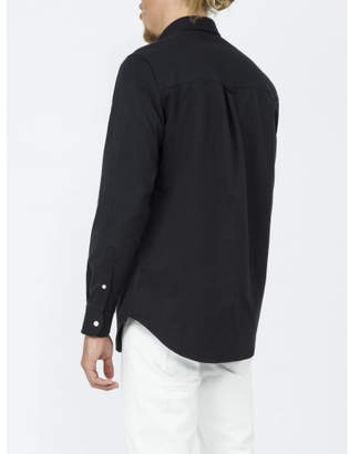 Ami Alexandre Mattiussi Button Down Shirt With Varsity 'a' Patch - Black - Size CL44
