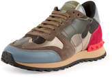 Thumbnail for your product : Valentino Rockstud Metallic Camo-Print Sneaker, Safari
