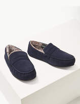 Thumbnail for your product : Fresh Feet M&S CollectionMarks and Spencer Suede Slip-on Slippers with Freshfeet