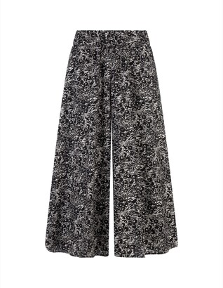 Aspesi Black Skirt-pants With Floral Pattern