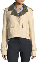 Thumbnail for your product : Derek Lam 10 Crosby Short Button-Front Anorak Jacket