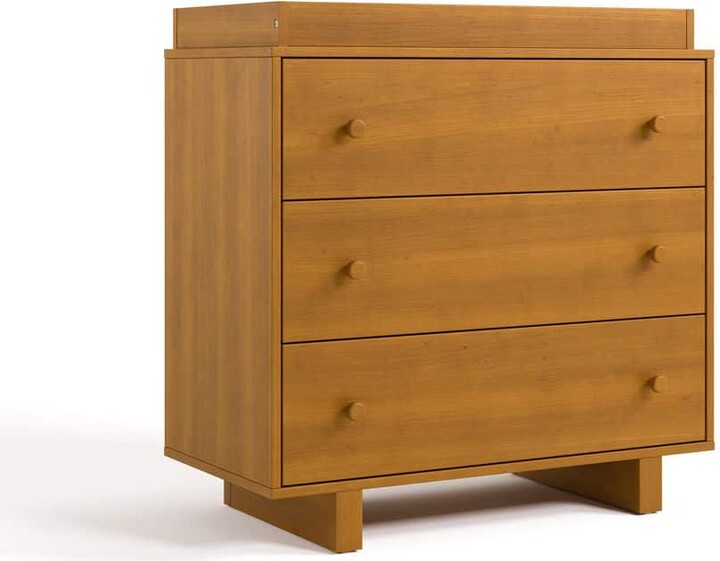 Stork Craft Texas Almond 3 Drawer 35.62 in. Wide Dresser with Changing Topper