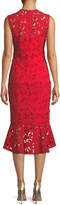 Thumbnail for your product : Shoshanna Drayton High-Low Lace Midi Dress w/ Flounce Hem