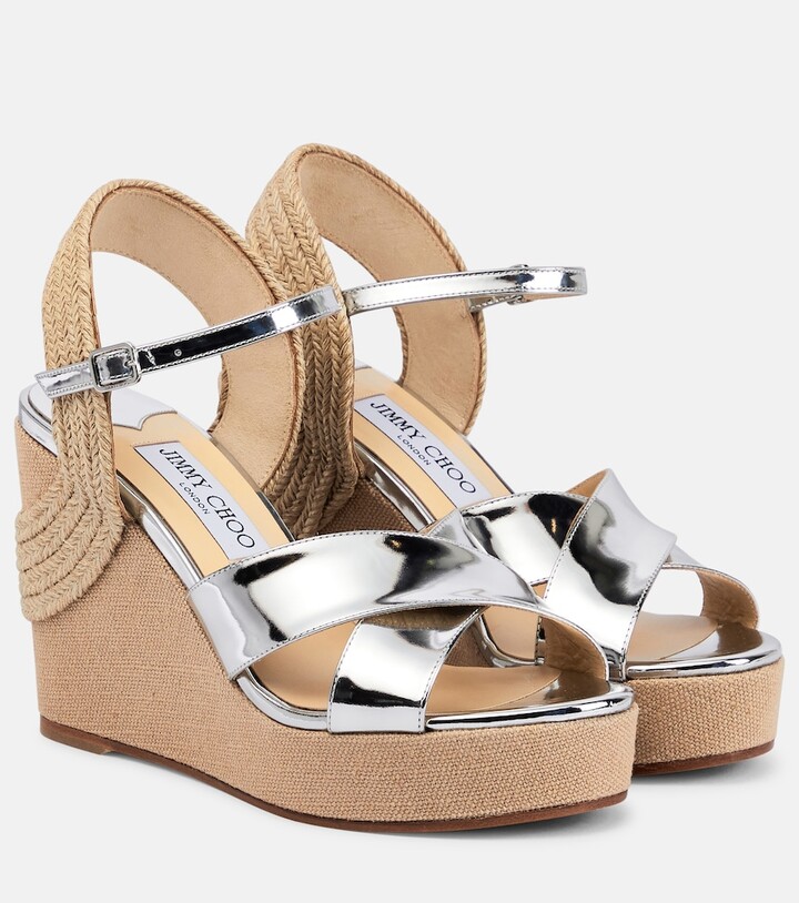 Jimmy Choo Dellena 100 leather wedge sandals