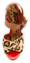 Thumbnail for your product : Sam Edelman Sasha Calf-Hair Wedge Sandal, Leopard