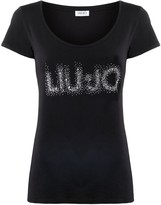 Thumbnail for your product : Liu Jo Logo-Print Studded T-Shirt