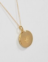 Thumbnail for your product : Carrie Elizabeth 14k Gold Vermeil Engraved C Initial Locket with Diamond Detail Locket