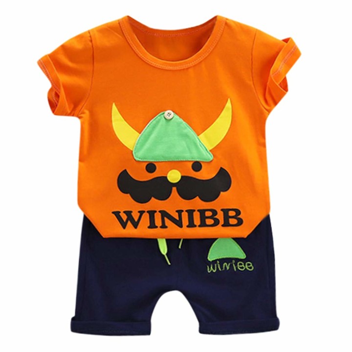 WangsCanis 3PCs Toddler Newborn Baby Boy Clothes Set Short Sleeve Romper Jumpsuit Camouflage Shorts Trousers Sports Casual T-Shirt Tops Crawling Pants