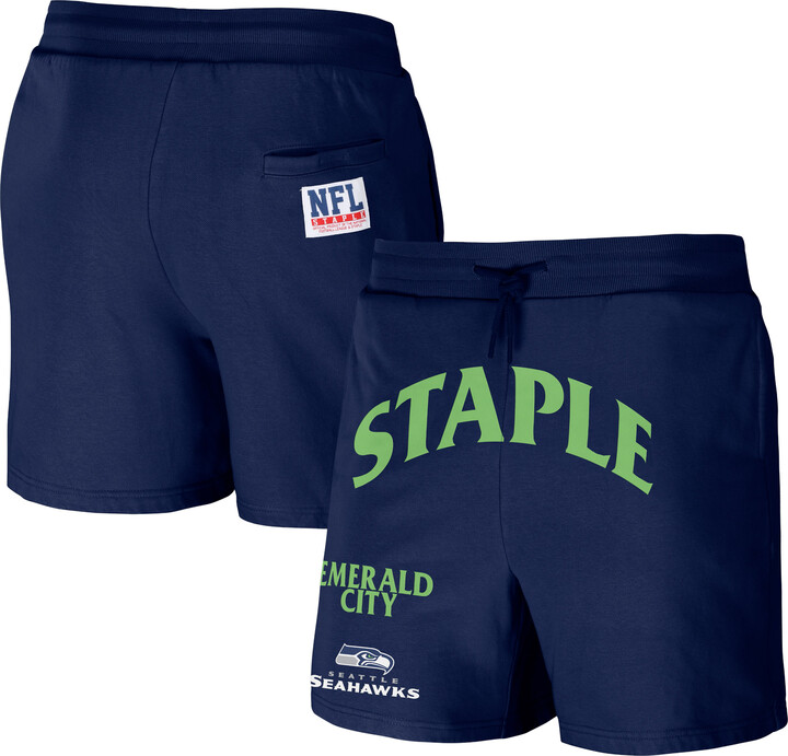 Staple Men's NFL x Navy Seattle Seahawks Throwback Vintage Wash Fleece Shorts