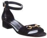 Thumbnail for your product : Gucci black suede horsebit detail anklestrap sandals