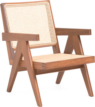TJMAXX 19.5X30 Chandigarh Iroko Wood Viennese Cane Chair