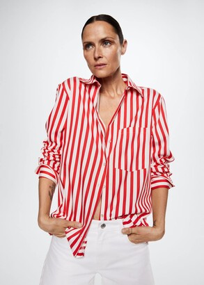 MANGO Striped cotton shirt