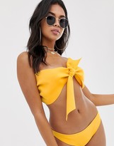 Thumbnail for your product : ASOS DESIGN neoprene hipster bikini bottom in golden yellow