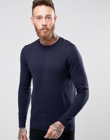 Thumbnail for your product : ASOS Cotton Crew Neck Sweater with Button Shoulder