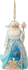 Jim Shore Santa with Starfish Cane Ornament 4.33in