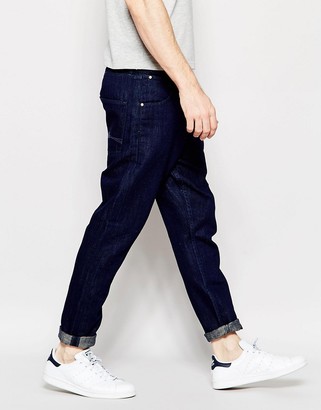 ASOS Bow Leg Jeans In Indigo In Drapey fabric