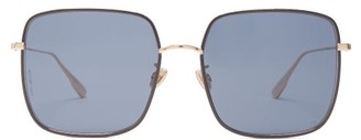 Christian Dior Eyewear - Diorbydior Chain-edge Square Metal Sunglasses - Blue