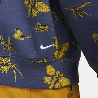 Nike All-over swoosh print hoodie in blue