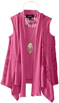 Thumbnail for your product : Amy Byer Big Girls' No Sleeve Knit Top with Lace Vest