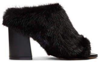 Givenchy Black Fur Paris Mules