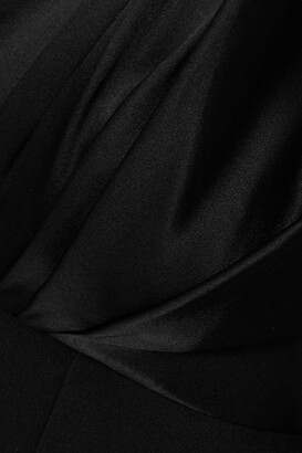 Safiyaa Amina Stretch-silk Satin And Crepe Gown - Black