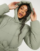 Thumbnail for your product : Threadbare stanley belted puffer coat with hood