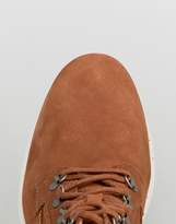 Thumbnail for your product : ASOS Lace Up Hybrid Boots In Tan Leather With Contrast Sole