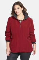 Thumbnail for your product : Gallery Side Tabs Quilted Zip Jacket (Plus Size)