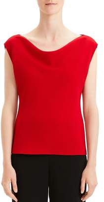 Theory Draped Boat-Neck Crepe Top