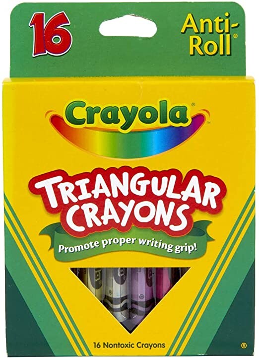 Crayola Triangular Crayons, Toddler Crayons, Coloring Gift for Kids Assorted, 16 count
