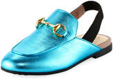 Thumbnail for your product : Gucci Princetown Junior Leather Horsebit Mule Slide, Toddler/Kids