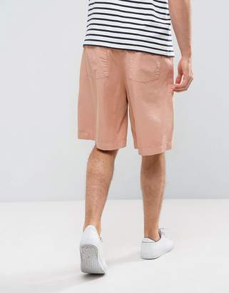 ASOS Design Slim Basketball Shorts With Elasticated Waist In Pink
