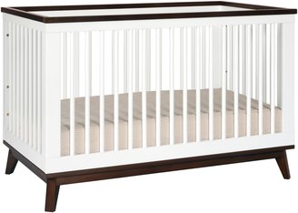 Babyletto Scoot 3-in-1 Convertible Crib with Toddler Bed Conversion Kit- White/Walnut