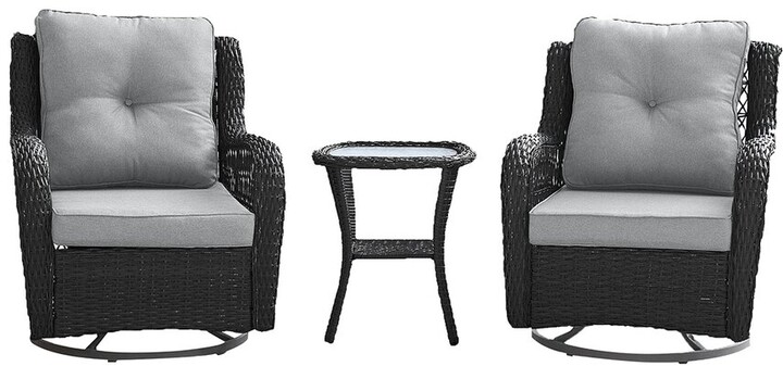 Manhattan Comfort Fruttuo Patio 2-Person Seating Group With End Table