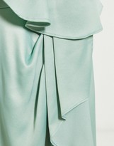 Thumbnail for your product : Lipsy ruffle off shoulder dress in green