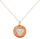 Thumbnail for your product : Lord & Taylor 14 Kt. Rose Gold & Diamond Heart Pendant