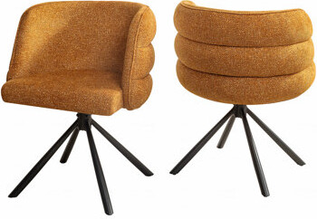 George Oliver 270° Swivel Home Office Desk Chairs (Set Of 2)Modern Style Dining Accent Chairs Fabric Upholstered Bedroom Chairs With Metal BaseMakeup Chair