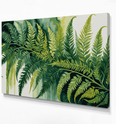 Dakota Fields Botanical Royal Fern Green Canvas Wall Art