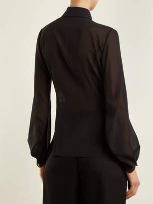 Lanvin Sheer Silk-blend Shirt - Womens - Black