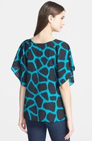 Thumbnail for your product : MICHAEL Michael Kors 'Antalia' Giraffe Print Flutter Top (Regular & Petite)