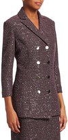 Thumbnail for your product : St. John Sequin Tweed Double-Breasted Jacket
