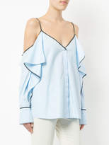 Thumbnail for your product : Thierry Mugler cold shoulder ruffle shirt