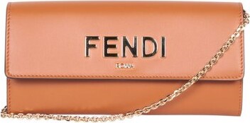 FENDI Nappa FF Embossed Continental Wallet on Chain Miele Scuro 1268731
