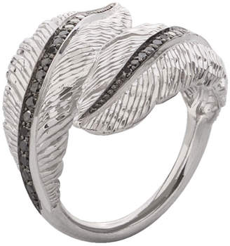 Michael Aram Sterling Silver Feather Bypass Ring with Diamonds