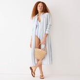 Thumbnail for your product : J.Crew Long beach shirt in striped linen-cotton blend