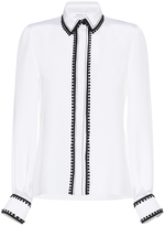 Thumbnail for your product : Andrew Gn Pom Pom Silk Button-Up Shirt